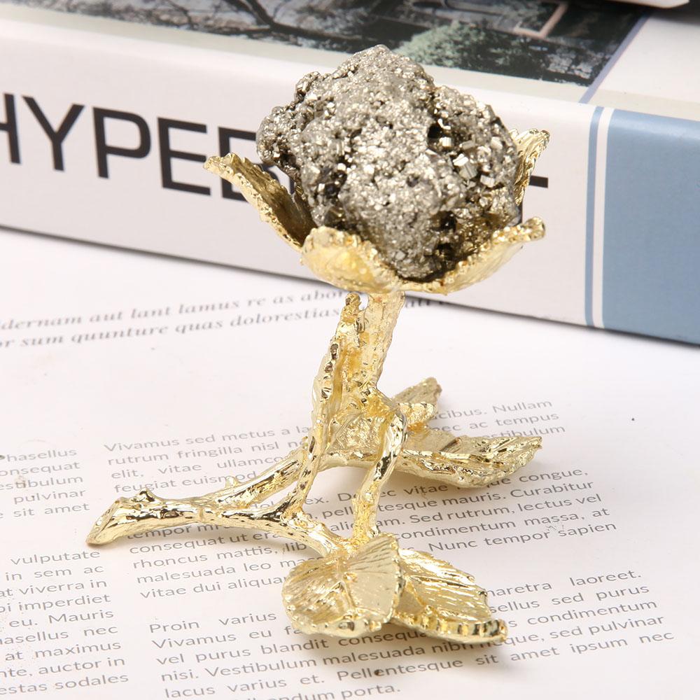 Pyrite with Metal Stand for Home Decor