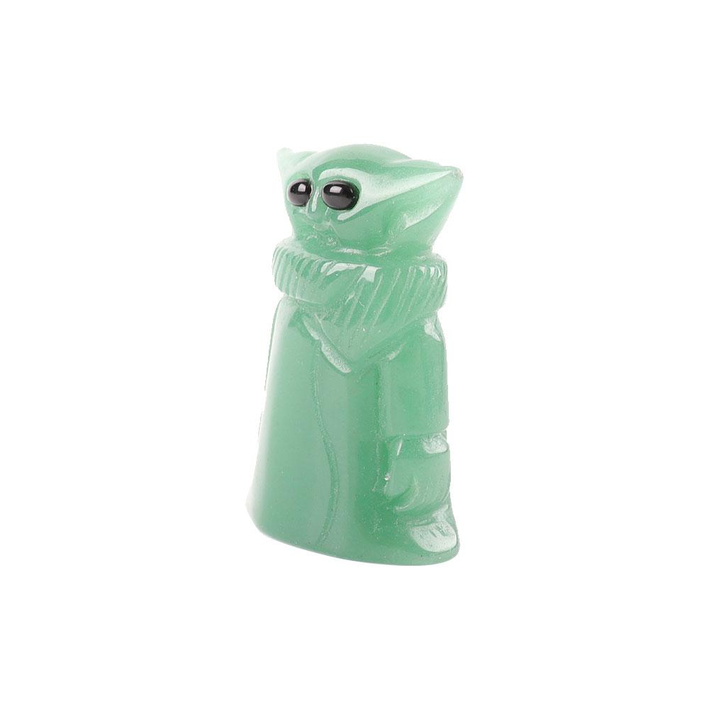 Green Aventurine Crystal Carving Yoda 2" Cartoon Bulk Best Crystal Wholesalers