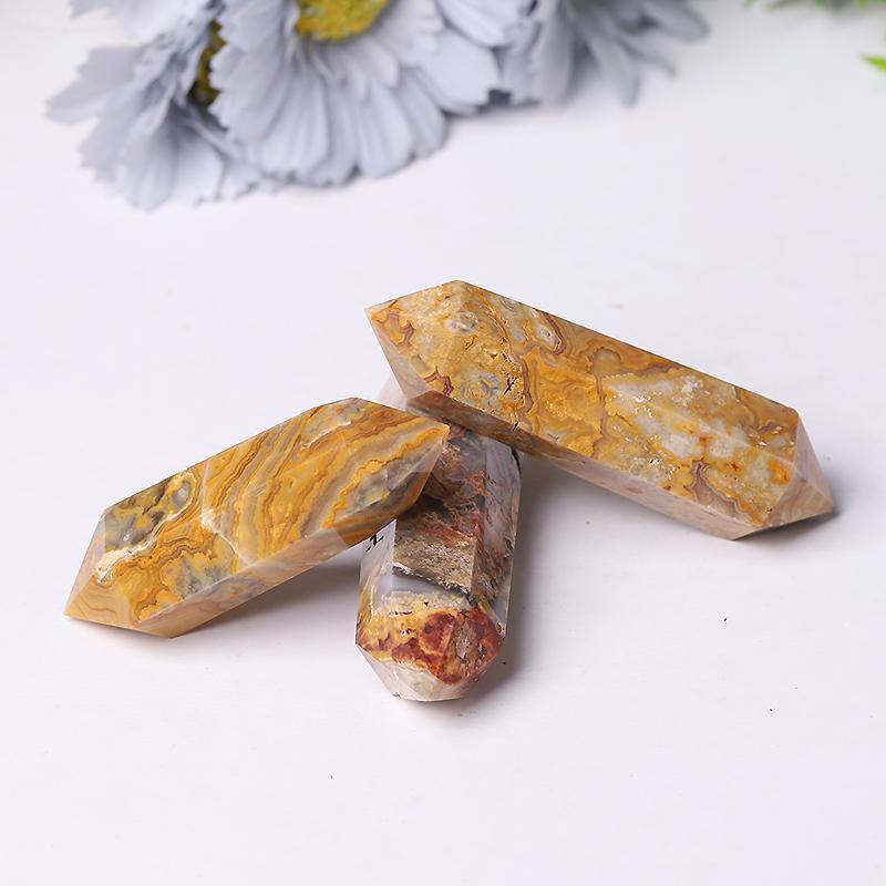 Natural Crazy Agate Double Terminated Point Healing Towers Points Bulk Best Crystal Wholesalers