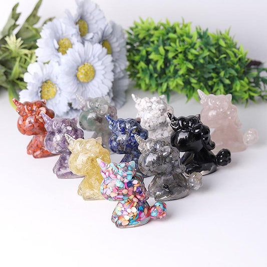 2.5"-3.0" Resin Unicorn Crystal Carvings Best Crystal Wholesalers