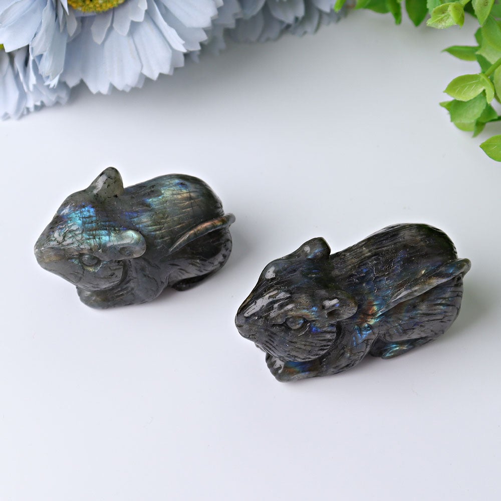 2.3" Labradorite Mouse Crystal Carvings Best Crystal Wholesalers