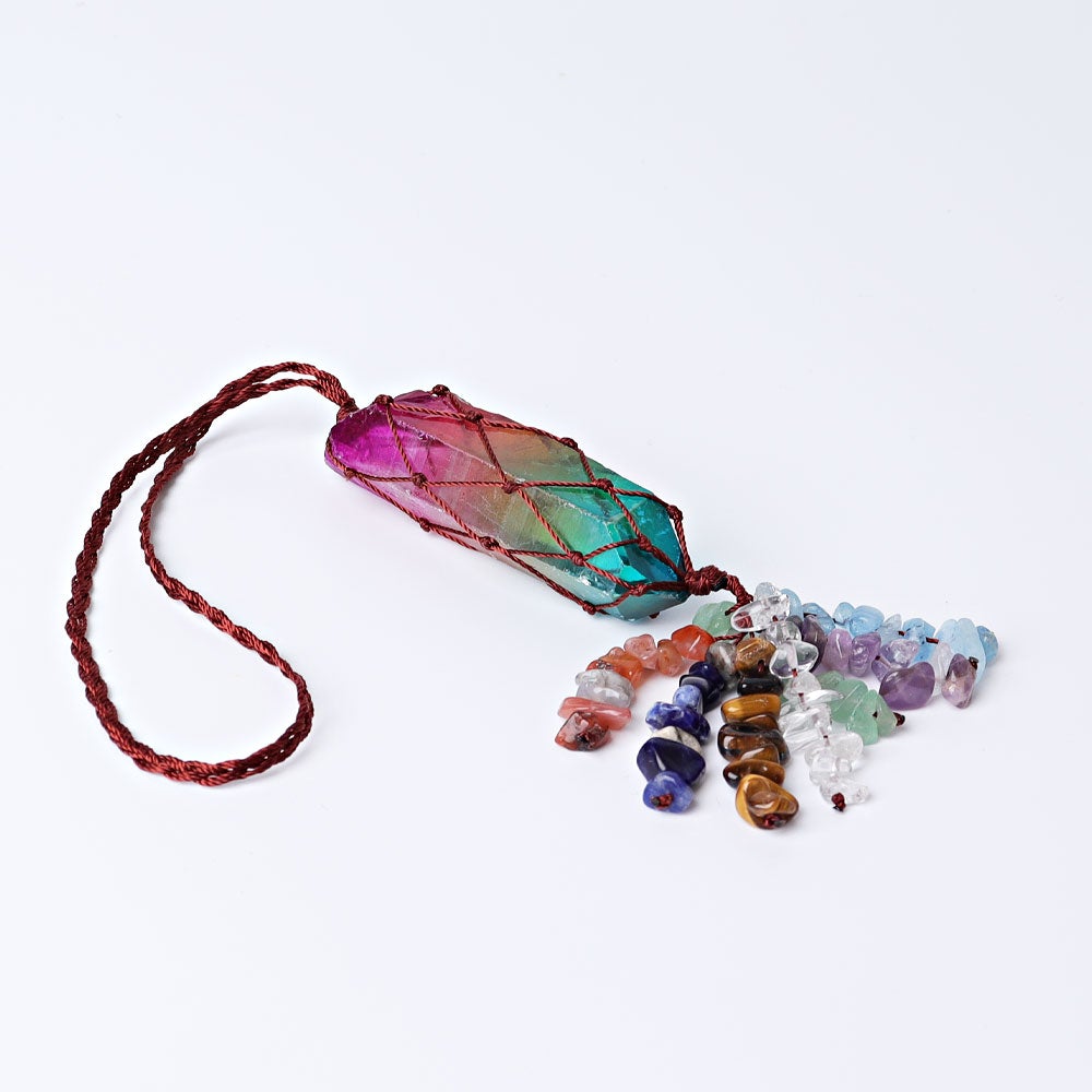 10" Chakra Aura Angel Crystal Hanging Ornament Best Crystal Wholesalers