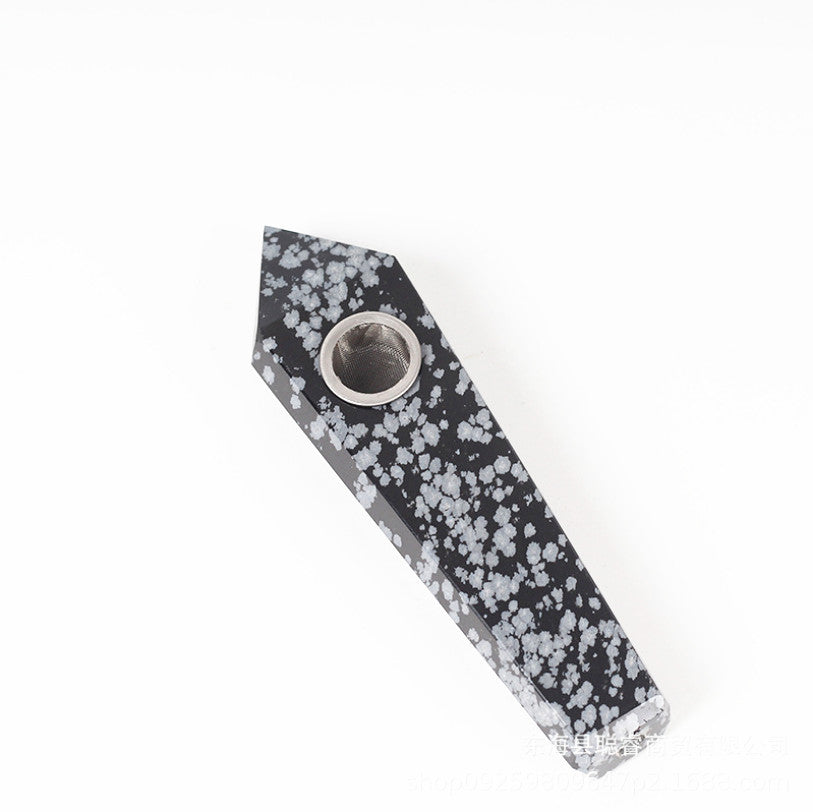 Snowflake obsidian Smoking Pipe wholesale support mixed customization