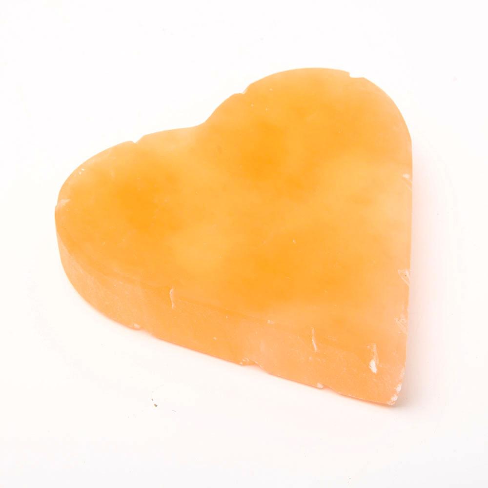 5" Peach Selenite Heart Shape Carvings Bulk Best Crystal Wholesalers