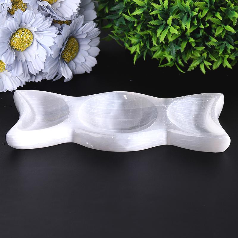 8" Polished Selenite Triple Bowls Bulk Best Crystal Wholesalers