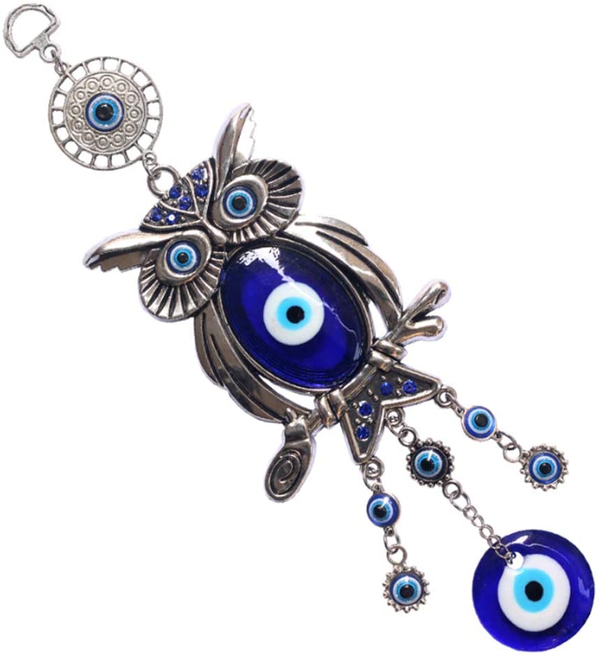 Blue Evil Eye Owl 11.7 Inches Pendant Decoration Best Crystal Wholesalers