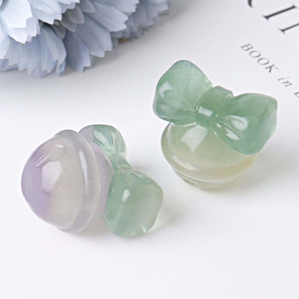 1.6" Fluorite Ring Bell Crystal Carvings Mini Christmas Best Crystal Wholesalers