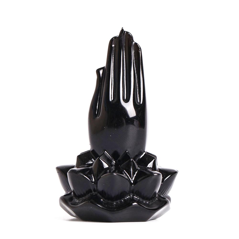 Black Obsidian Buddha Hand Carvings Model Bulk Decoration Best Crystal Wholesalers