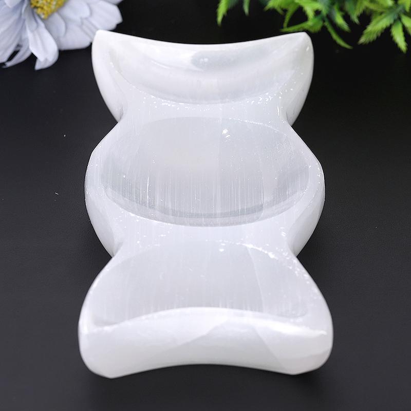 8" Polished Selenite Triple Bowls Bulk Best Crystal Wholesalers