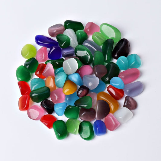 0.1kg Mixed Colorful Cat's Eye Crystal bulk tumbled stone Best Crystal Wholesalers