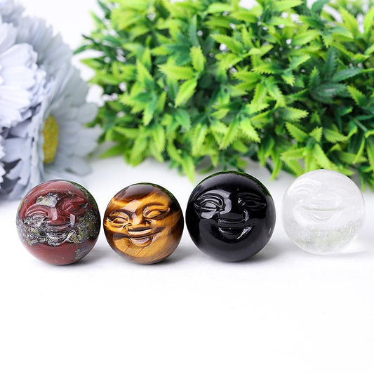 1.35" Smile Face Crystal Carvings Best Crystal Wholesalers