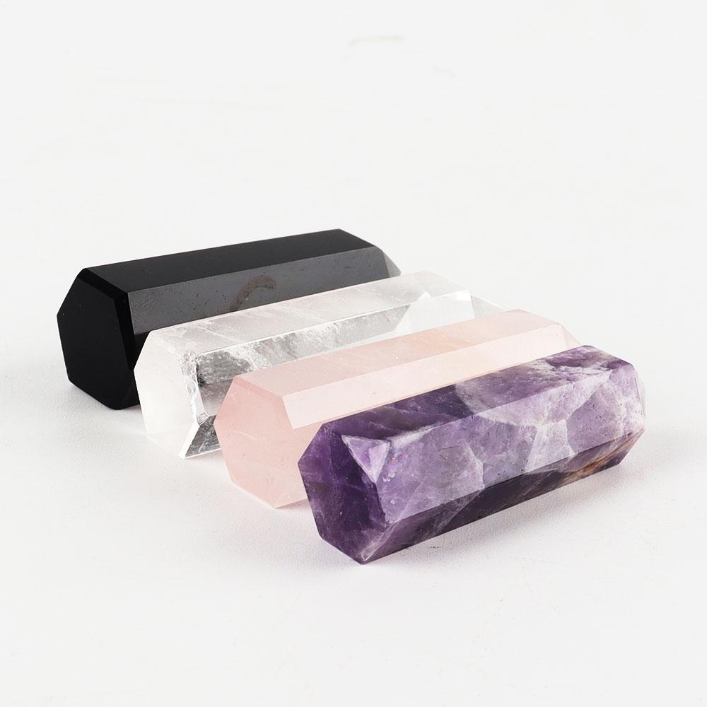 4pcs Amethyst Rose Quartz Rock Quartz Black Obsidian Towers Points Bulk Wands for Healing Best Crystal Wholesalers