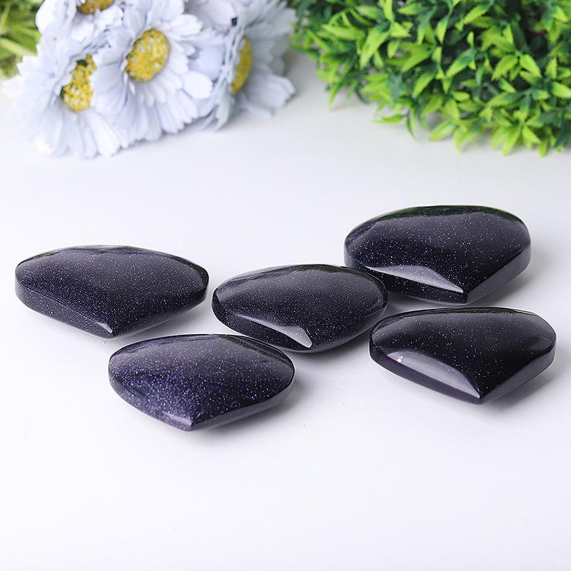 2.5-3.0" Blue Sandstone Heart Shape Crystal Carvings Best Crystal Wholesalers