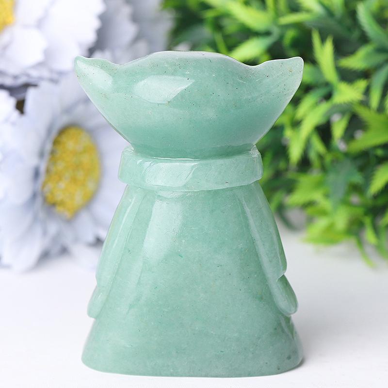 3" Green Aventurine Baby Yoda Master Crystal Carvings Cartoon Bulk Best Crystal Wholesalers