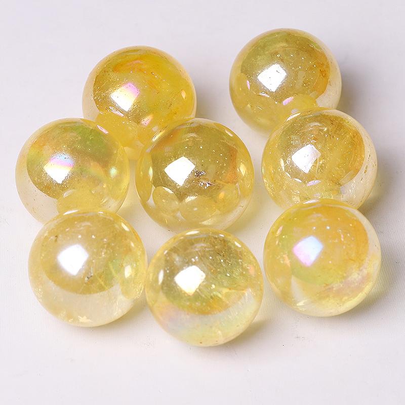 0.25kg Aura Yellow Crystal Spheres Best Crystal Wholesalers