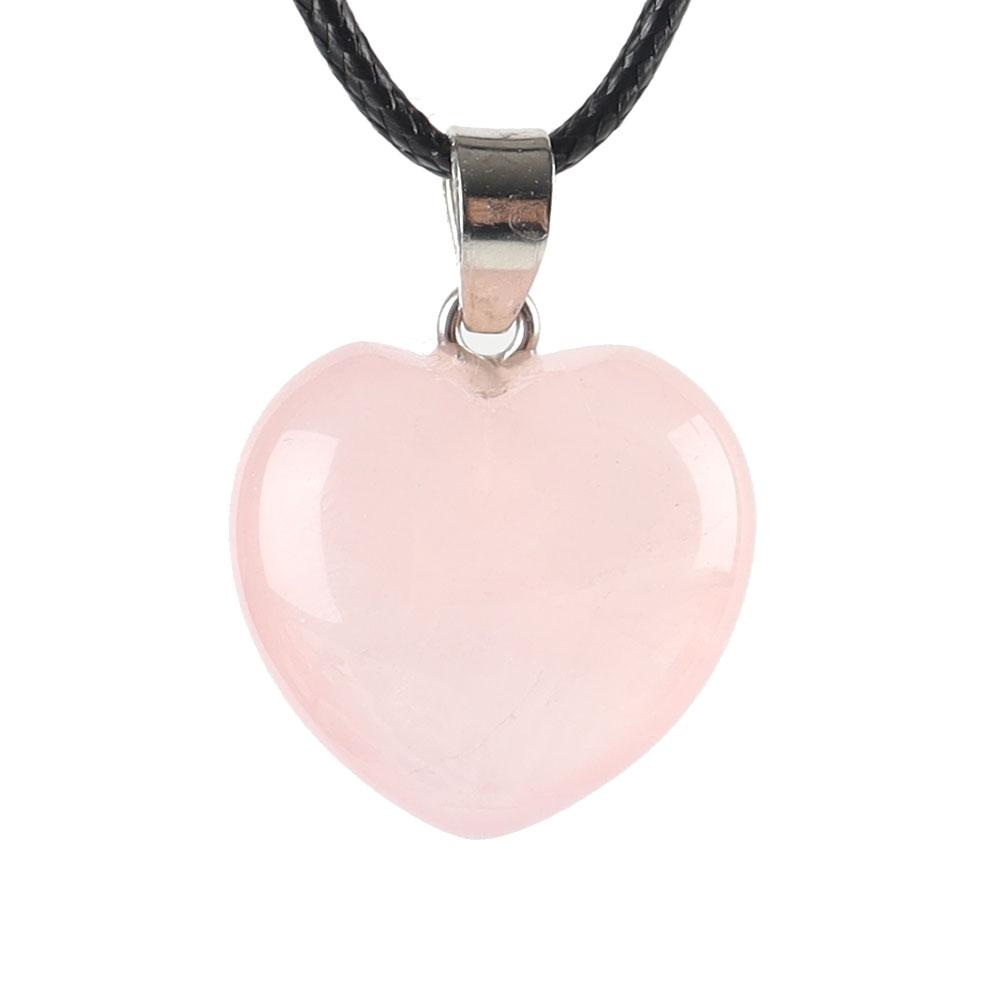 Rose Quartz Love Heart Shaped Gemstone Pendant Best Crystal Wholesalers