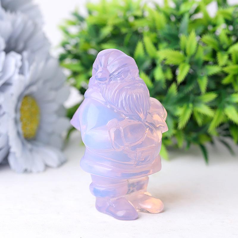 3" Pink Opalite Santa Claus Crystal Carvings for Christmas Best Crystal Wholesalers