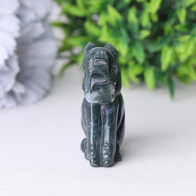 2" Moss Agate Elephant Crystal Carvings Animal Bulk Best Crystal Wholesalers