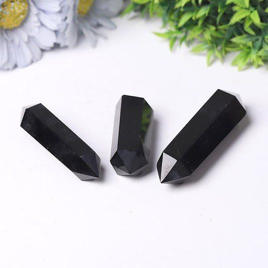 Wholesale Black Obsidian Double Terminated Towers Points Bulk Best Crystal Wholesalers