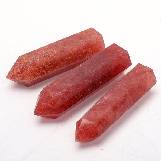 Set of 3 Strawberry Quartz Towers Points Bulk Best Crystal Wholesalers