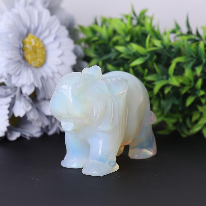 Opalite Elephant Crystal Carvings Animal Bulk Best Crystal Wholesalers