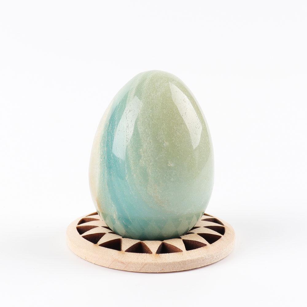 2" Sky Blue Stone Carving Egg Shape Crystal Palm Stone Best Crystal Wholesalers