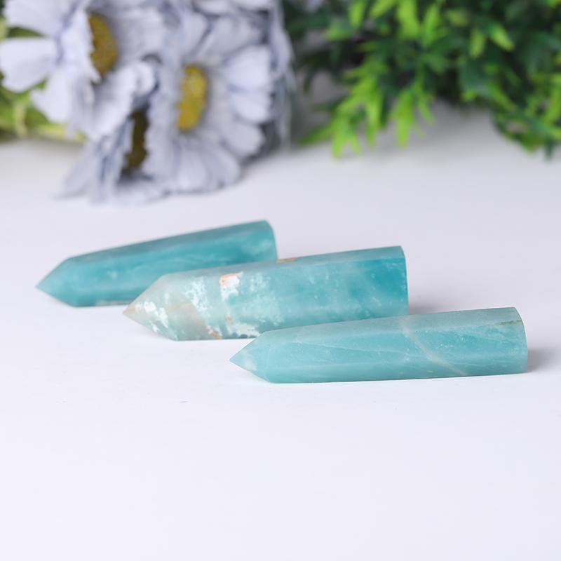 Natural High Quality Sky Blue Towers Points Bulk Caribbean Calcite Tower for Healing Best Crystal Wholesalers