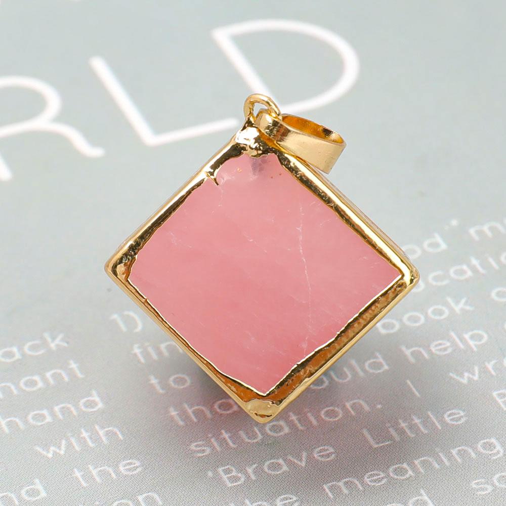 Rose Quartz Cube Pendant Best Crystal Wholesalers