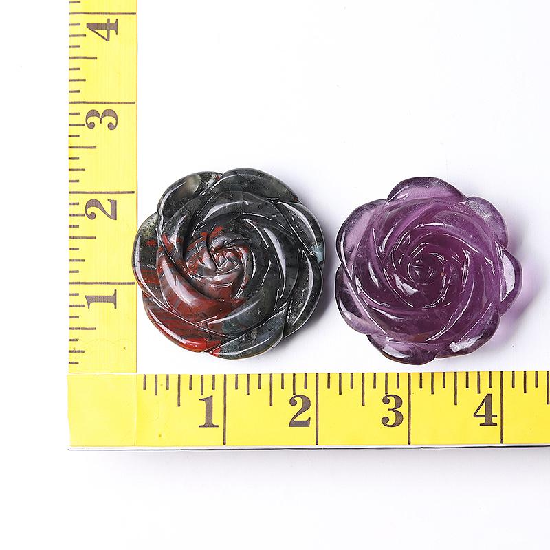 2" Rose Flower Crystal Carvings Plants Bulk Best Crystal Wholesalers