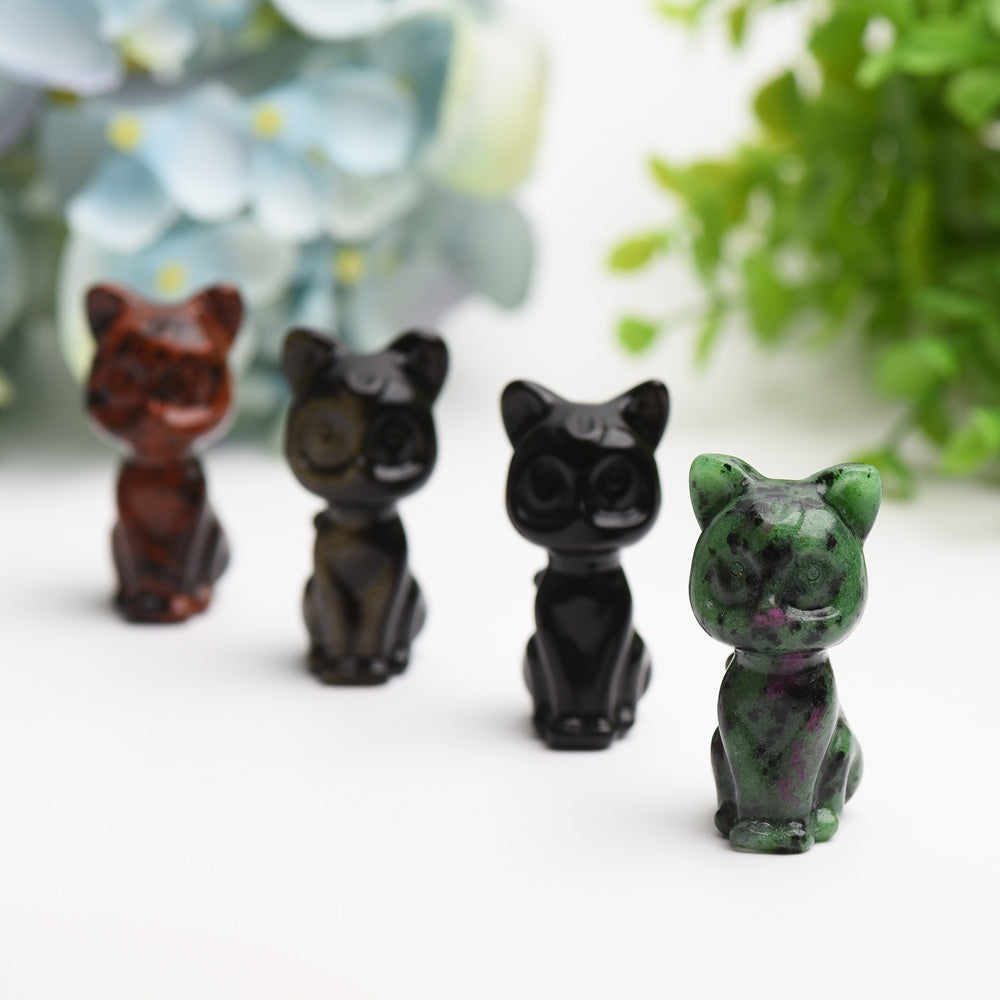 2.0" Mixed Crystal Cat Carving Bulk WholesaleBest Crystal Wholesalers