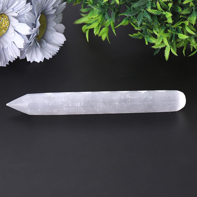 6" White Selenite Wands with Laser Engraved Chakra Pattern Bulk Best Crystal Wholesalers