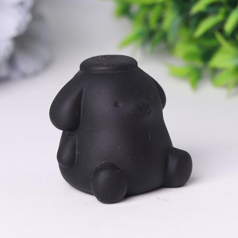 Black Obsidian Pompom Purin Crystal Carvings Cartoon Bulk Best Crystal Wholesalers