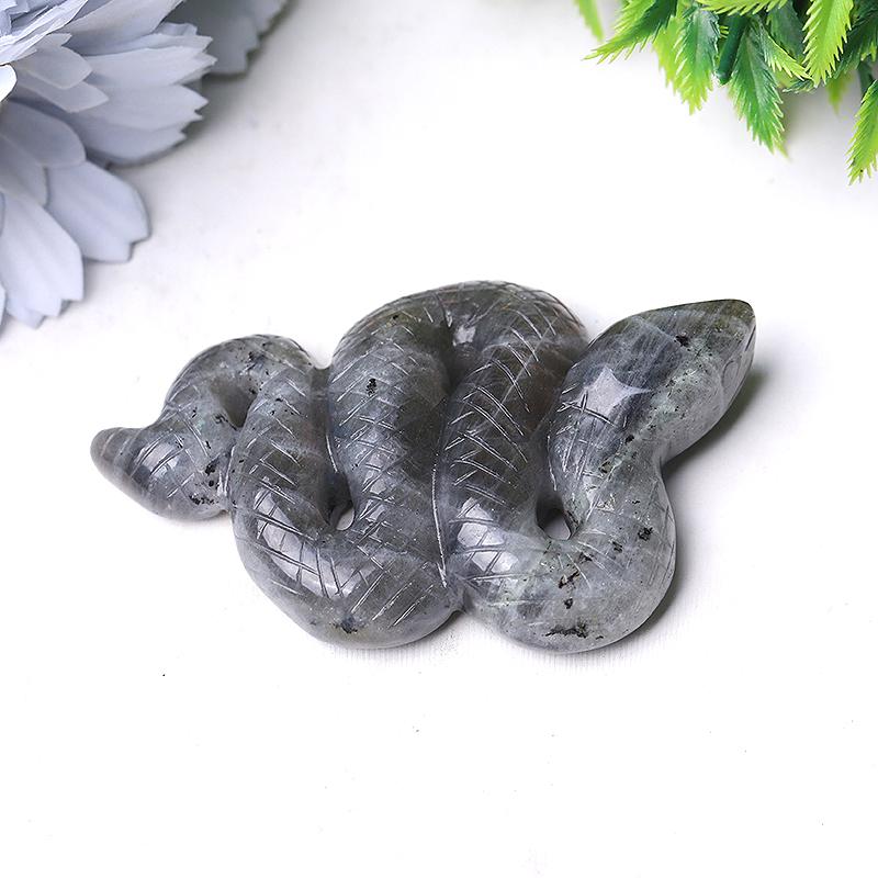 3.5" Labradorite Snake Crystal Carvings Animal Bulk Best Crystal Wholesalers