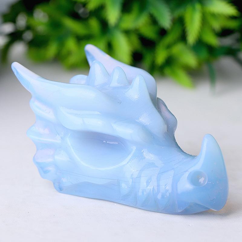 2.7" Blue Opalite Dragon Head Crystal Carvings Best Crystal Wholesalers