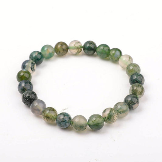 8mm Moss Agate Bracelet Best Crystal Wholesalers