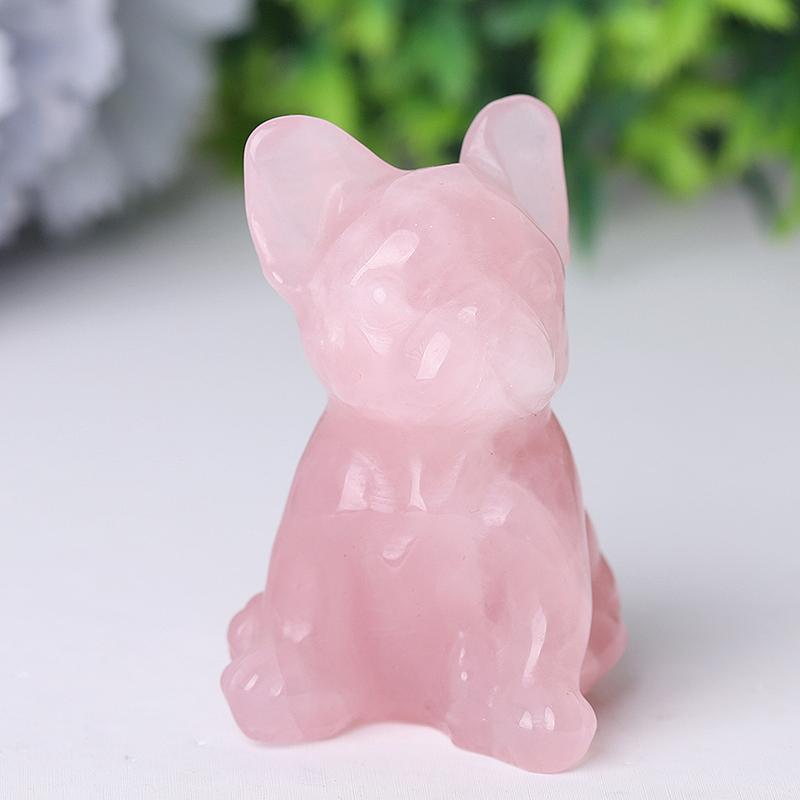 Rose Quartz Dog Crystal Carvings Animal Bulk Best Crystal Wholesalers