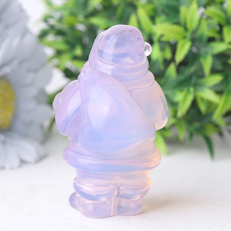 3" Pink Opalite Santa Claus Crystal Carvings for Christmas Best Crystal Wholesalers