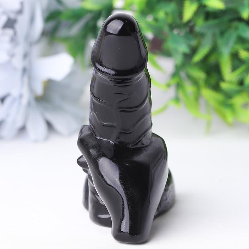 2.5-3.0" Black Obsidian Ding Ding Crystal Carvings Model Bulk Best Crystal Wholesalers