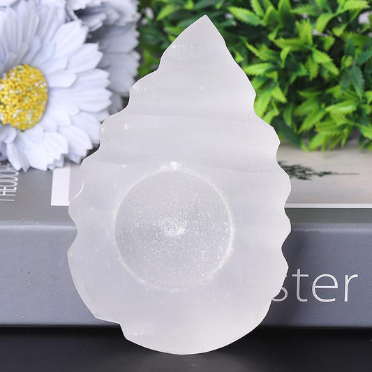 4.5" Shell Shape Selenite Candle Holder Bulk Best Crystal Wholesalers