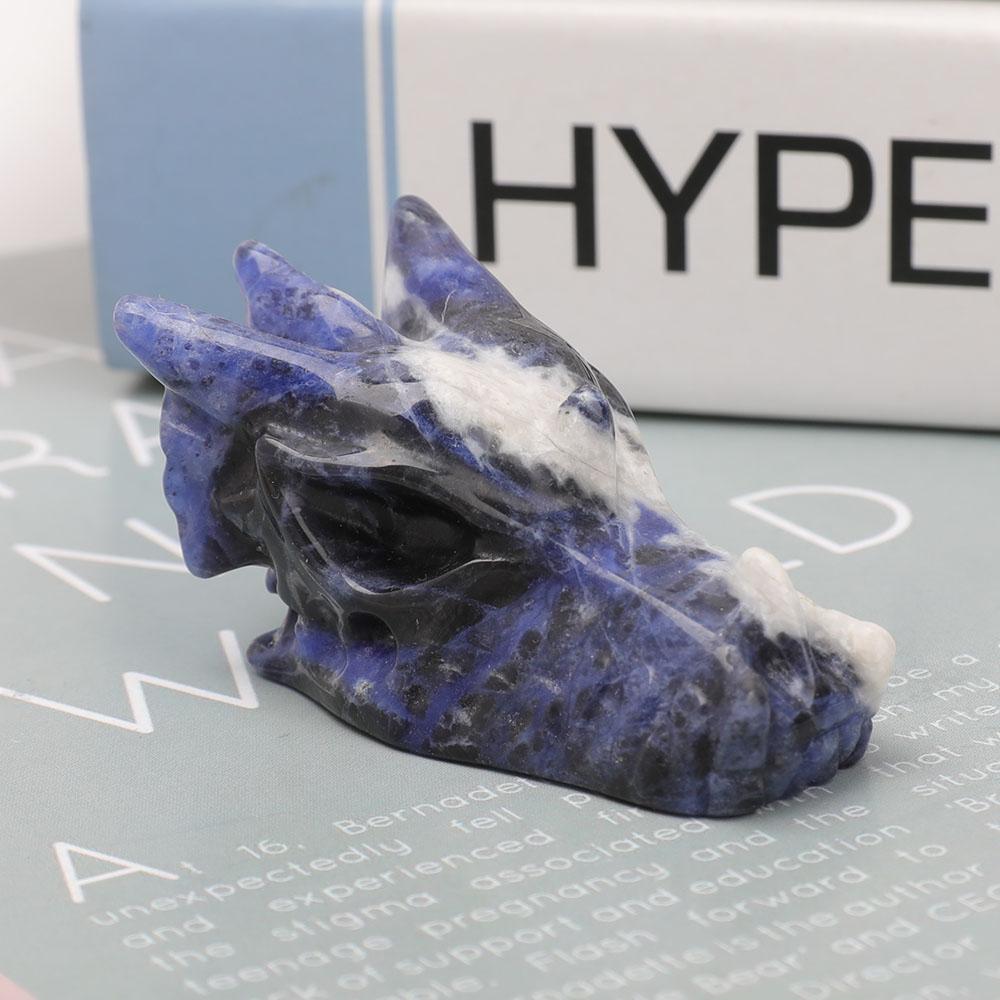 2.5" Sodalite Dragon Head Carvings