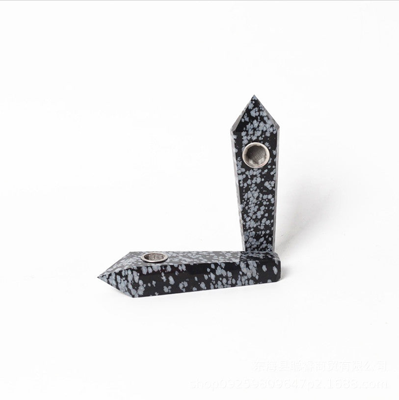 Snowflake obsidian Smoking Pipe wholesale support mixed customization