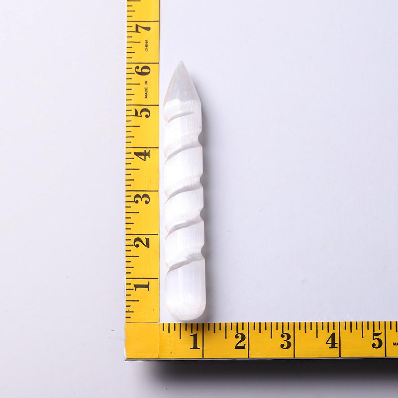 6" Spiral White Selenite Wands Bulk Best Crystal Wholesalers