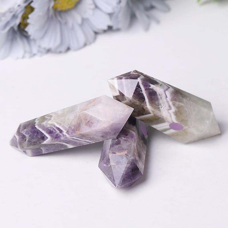 Dream Amethyst Double Point Towers Points Bulk Chevron-Amethyst Best Crystal Wholesalers