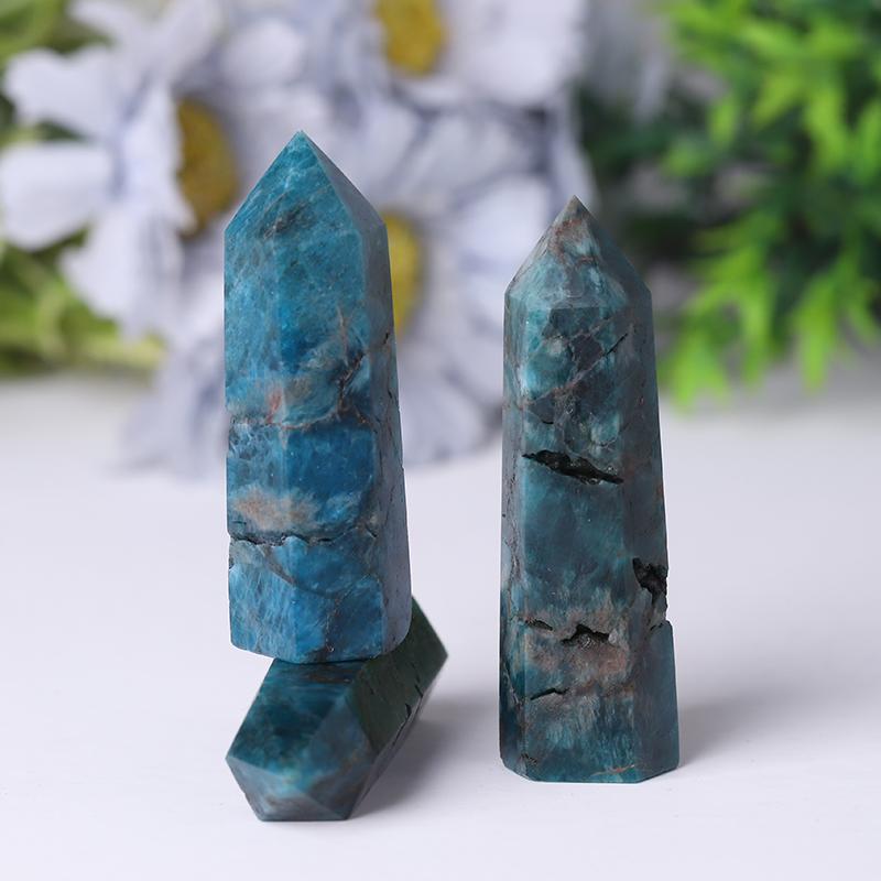 Natural Blue Apatite Point Healing Towers Points Bulk Best Crystal Wholesalers