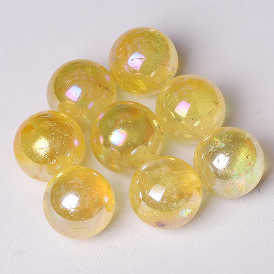 0.25kg Aura Yellow Crystal Spheres Best Crystal Wholesalers