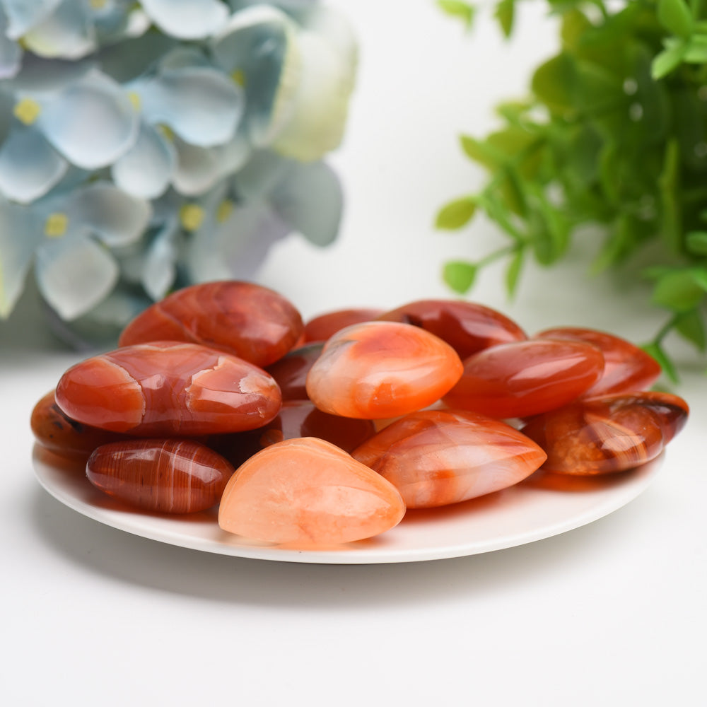 1.2"-1.5" Carnelian Heart Crytsal Carving Palm Stone Bag Bulk WholesaleBest Crystal Wholesalers