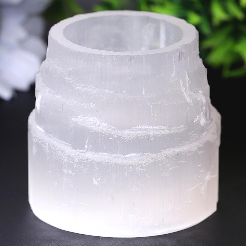 2.5" Selenite Tower Shape Candle Holder Bulk Best Crystal Wholesalers