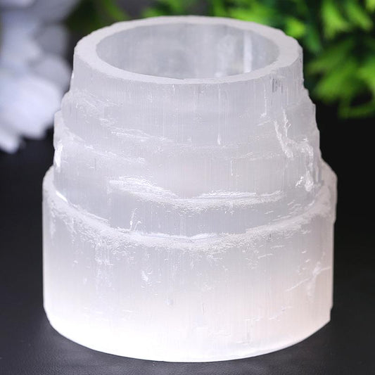 2.5" Selenite Tower Shape Candle Holder Bulk Best Crystal Wholesalers