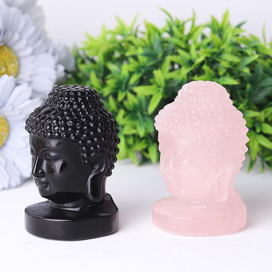 3" Buddha Head Crystal Carvings Model Bulk Best Crystal Wholesalers