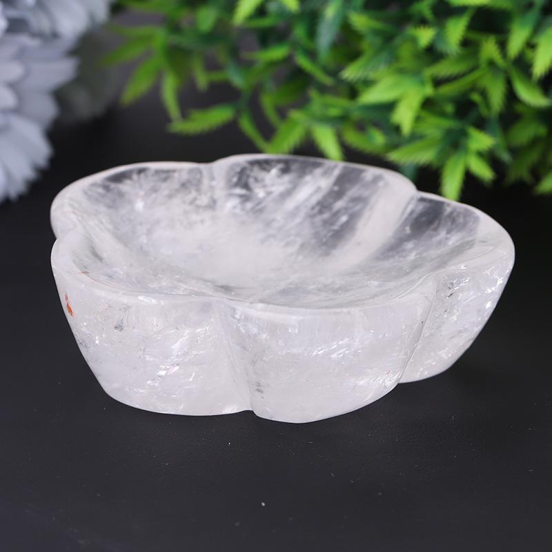 3.5" Clear Quartz Flower Shape Bowls Crystal Carvings Plants Bulk Best Crystal Wholesalers